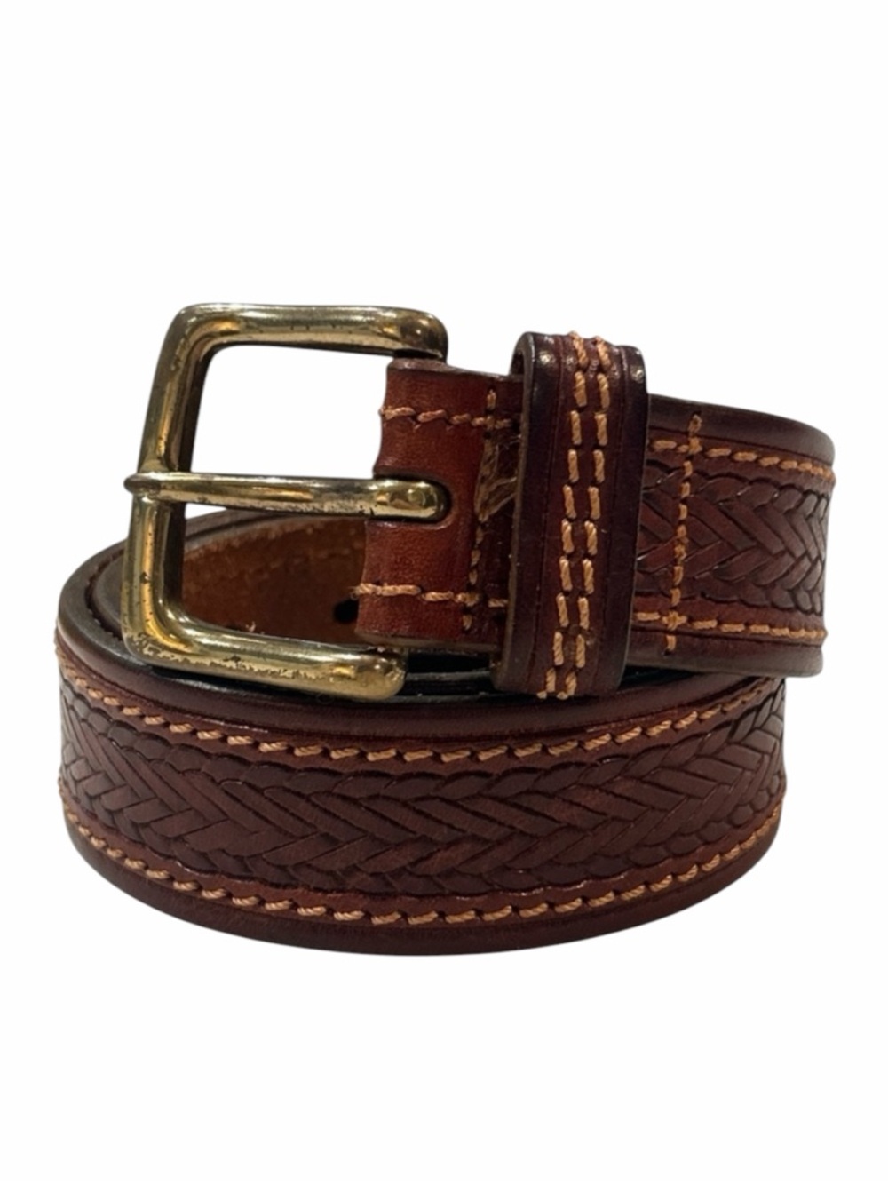Made in Italy Men’s Vegetable‎ Tanned Leather Brown Belt